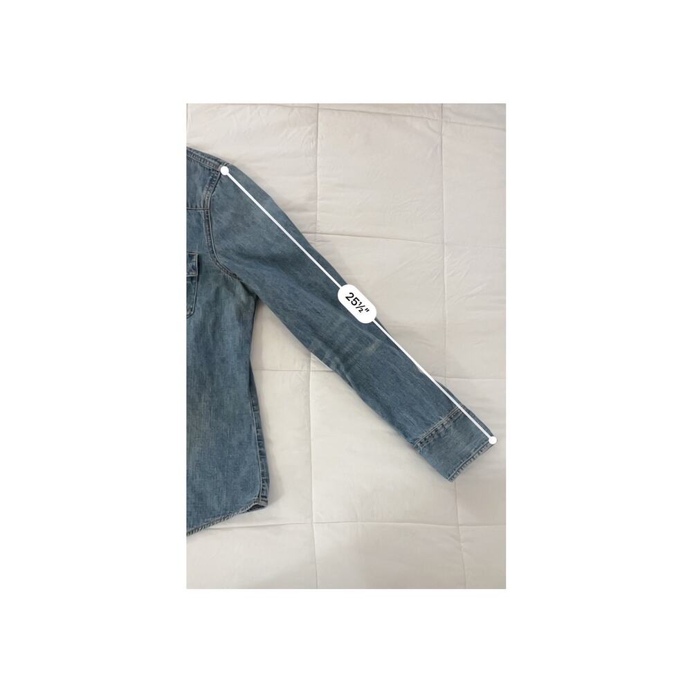 J Crew Women's Denim Pearl Snap Cowgirl Western Rodeo Shirt! Size 14 - Picture 8 of 8
